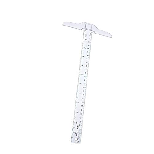 QCBO 12 Inch/30 cm Junior T-Square Plastic Transparent T-Ruler for Drafting and General Layout Work (1)