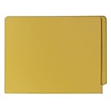 Smead Colored End Tab File Folder, Shelf-Master Reinforced Straight-Cut Tab, Letter Size, Yellow, 100 per Box (25910)