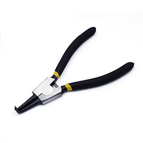 Bent Nose Circlip Plier 6"/150mm External Bent Plier C Clip Remover Tool for Electrical and Wood Work, DIY and Jewellery Making (Black, 1Pcs)