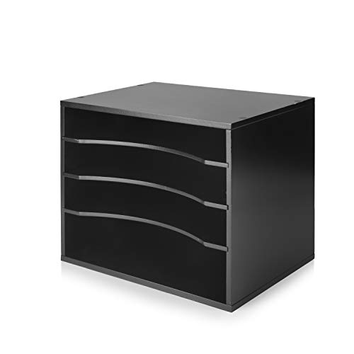 eMerit Wood Desktop Organizer Paper Storage Letter Tray,Black - Thumbnail 2