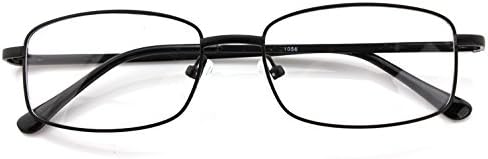 Medium Metal Rectangular Readers - Reading Eyeglasses (Unisex) (+1.75 Diopters Strength, Black)