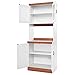 Giantex Microwave Cabinet Counter Kitchen Pantry Cupboard Storage Cabinet Shelves White (72