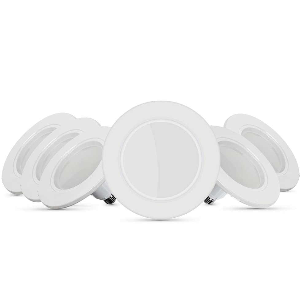Photo 1 of Feit Electric 5-6 inch InstaTRIM Adjustable Neck Recessed LED Downlight - 2700K Soft White - Dimmable - Pre-Mounted Trim - 65W Equivalent - 45 Year Life - 850 Lumen - High CRI | 6-Pack