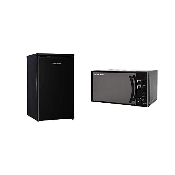 Russell-Hobbs-RHUCLF2B-Black-50-cm-Wide-Under-Counter-Freestanding-Larder-Fridge-Free-2-Year-Guarantee-Hobbs-RHM1714B-17-Litre-700-W-Black-Digital-Solo-Microwave-with-5-Power-Levels Russell Hobbs RHUCLF2B Black 50 cm Wide Under Counter Freestanding Larder Fridge, Free 2 Year Guarantee & Hobbs RHM1714B 17 Litre 700 W Black Digital Solo Microwave with 5 Power Levels