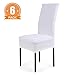 CosyVie Super Fit Universal Stretch Dining Chair Covers, Removable Washable Slipcovers for Dining Room Chairs 6 Pcs/Pack (White)