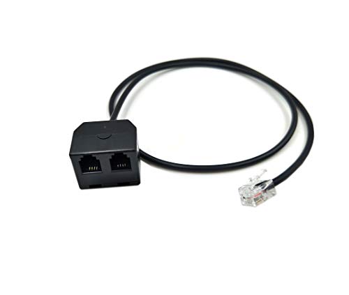 Poyiccot RJ9 Headset Adapter Extension Cord -2 in 1 RJ9 Female to Male 4P4C Y Splitter Cable Plantronics, Jabra, Hot Desking Office Phones