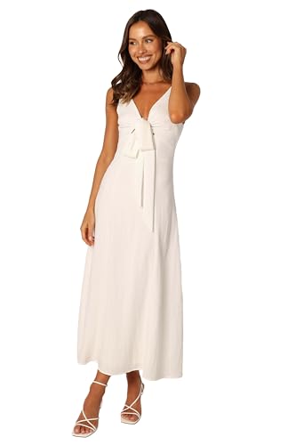Photo 1 of Petal & Pup Women's Archer Midi Dress, White SIZE MEDIUM