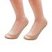 Women's No Show Nylon Socks Arch Support Sponge Cushion Liner (2 Pairs) (Shoe-Size 5-6, 2Nude)