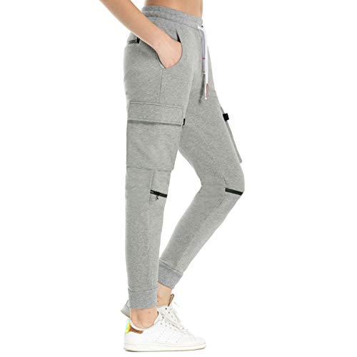 Joggingbroek dames Slim Fit joggingbroek van French Terry Knit Cargobroek Puur katoenen Kleuren Zwart Grijs Blauw - Image 5