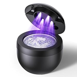 Ultrasonic Retainer Cleaner, Opilea 45kHz Retainer Cleaner Machine, 4 Modes Ultrasonic for Dentures, Nightguards, Sport Mouth Guards, Braces, Toothbrush Heads, Jewelry