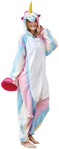 EcoOnesie Adult Animal Onesie Colored Unicorn Cosplay Pajamas One Piece Costumes