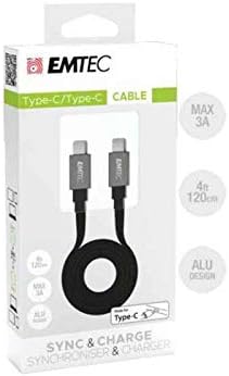 Emtec ECCHAT700TC2, USB-A/Type-C Charger Cable, T700 Collection, for Smarthphone and Tablet, Flat Cable 120 cm, MFi Certified