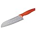 Rachael Ray Cutlery 7-Inch Japanese Stainless Steel Santoku Knife with Orange Handle and Sheath