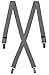Mens Light Grey Formal Adjustable X-Back Clip On Suspenders