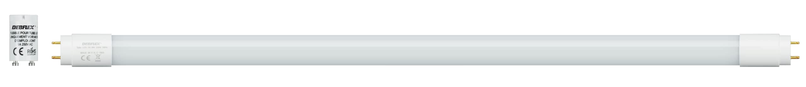 DEBFLEX - 9W LED tube G13 socket - Neon for powerful and economical lighting - Neutral white light (4000K) - φ29 mm - L.604 mm