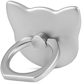 Run-x Phone Kickstand Universal Masstige Ring Grip/Stand Holder Cute Cat for iPhone 6/6 Plus/6s/6s Plus/SE/5s/5c/5/Samsung Galaxy S6/S6 edge/ S7/S7 edge, iPad Mini Smart Device (Silver)