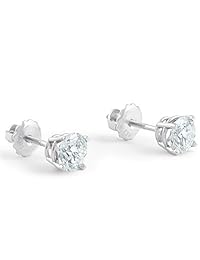 Pendientes de tuerca con diamantes de 1 4 quilates de oro blanco de 14 quilates con certificado IGI.