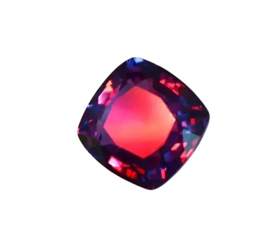Natural 12 Ct Flawless Color Changing Alexandrite Certified Cushion Cut Loose Gemstone for Unisex Jewelry Making and Collectible Use (14x7x14 mm)