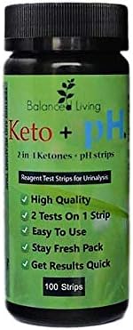 Ketone Strips with Bonus pH Test Keto Strips + pH for Ketogenic Diet by Balanced Living