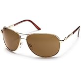 Suncloud Aviator Polarized Metal Sunglasses in Gold & Brown