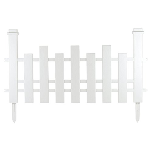 12) Traditional Landscape White Picket Fencing in White Wood Grain Finish |24024