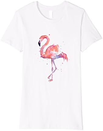 Womens Beautiful Pink Flamingo Summer Fun Beach Tshirt Medium White