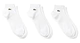 Lacoste Men's 3 Pack Jersey Ped Sock, Ra1163, White/White/White, 6