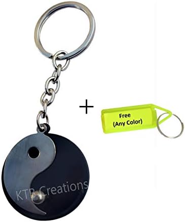 KTB Creations Feng Shui Keychain for Good Luck, Chinese Yin and Yang Metal Keychain