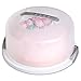 Round Cake Carrier Cover with Dome - Cake Stand with Lid - Dessert Serving Platter with Handle and Latch - Cupcake Holder Pies Display with Base -1 pack