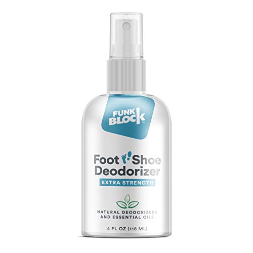 FunkBlock Shoe Deodorizer & Foot Spray – Powerful Shoe Odor Eliminator Safe or All Shoes and Feet – Shoe Odor Eliminator Spray with Strong, Natural, Funk-Fighting Ingredients