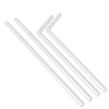 Plasticless 200PCS 100% Compostable Plant-Based Straws-A Fantastic Alternative to Soggy Paper Straws 100% Biodegradable Flexible Drinking Bendy Bendable Paper Straws White