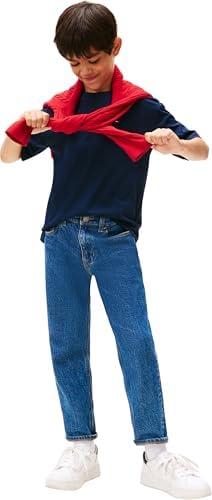 Bambino T-Shirt Maniche Corte Essential Archive in Cotone, Blu (Dark Blue), 6 Anni