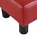 HOMCOM Ottoman Foot Rest, Small Foot Stool with Faux Leather Upholstery, Rectangular Ottoman Footrest with Padded Foam Seat and Plastic Legs, Red