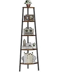Pipishell Corner Shelf, 5 Tier Bookshelf
