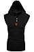 Coofandy Men 's Casual Hooded Sleeveless Tank Tops, Type-1 Black, Small