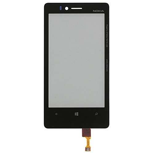 Nokia Lumia 810 Digitizer Touch Screen Glass Replacement - Black + Tool Set (2 Pry Tools [S& L], T5 & T6 Screwdrivers)