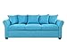 DIVANO ROMA FURNITURE Classic and Traditional Ultra Comfortable Linen Fabric Sofa - Living Room Fabric Couch (Sky Blue)