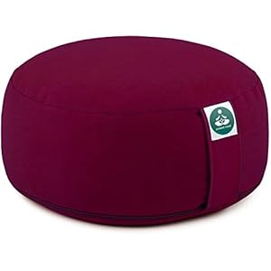 Present Mind Round Meditation Cushion Zafu Yoga – Washable Cover – Floor Pillow – Height 16cm