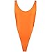 TiaoBug US Women One-piece High Cut Thong Leotard Gymnastics Dancewear Bodysuit Orange
