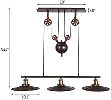 Vintage Hanging Ceiling Light Industrial Hanging Pulley Pendant