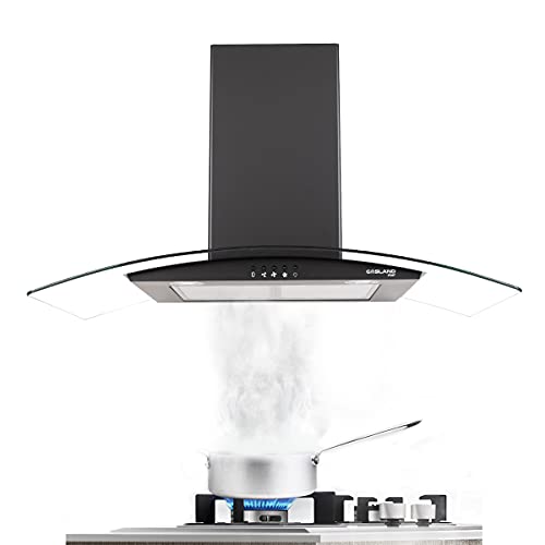 36" Range Hood, GASLAND Chef GR36BP Curved Glass Wall Mount Range Hood
