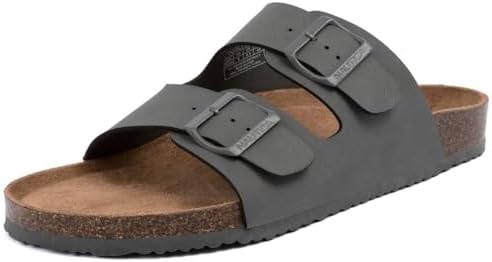 Nautica Dark Brown Double-Buckle Slide Sandals Amazon.com | Nautica Toddler Boys Sailboat Closed Toe  main image 4