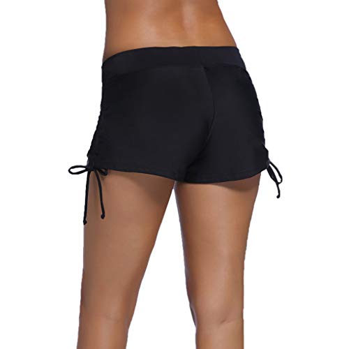 CHAELAKES Womens Swimsuits Shorts Ladies Casual Tankini Swim Briefs Plus Size Bottom Boardshort Bandage Pants Black