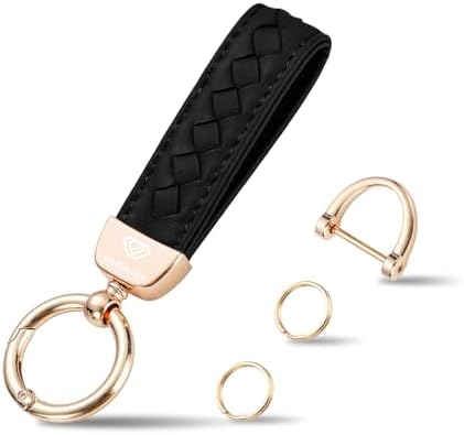 Handlive 2 Pack Leather Keychains, Car Key chains for women men