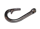 5 Pack of Gunmetal Black Toned Large Fish Hook Rope Bracelet Connectors - Midwest Cord TM Brand Paracord Accessories - Large Metal Fishing Style Charms for use with 550 Parachute Cord Jewelry Making