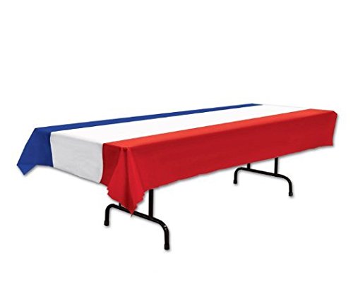 Patriotic Tablecover (Red, White, Blue) Party Accessory (1 Count) (1/pkg) Pkg/3