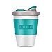 Reusable Coffee Cup, UUQ 12 oz Coffee Mugs with Organic Eco Friendly Natural Biodegradable PLA Material BPA Free, Coffee To Go Mugs for Travel and Work (Blue-green)