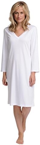 Elizabeth Cotton Women's Long Sleeve Swiss Cotton Gown XL White