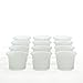 Hosley Set of 12 Frosted White Oyster Cup Glass Tea Light LED Holders - 2.5