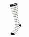 Blue Beat Women Graduated Compression Socks with Black White Stripes Pattern for Running, Pregnancy, Flight & Travel, Basic Daily - 15-20 mmHg Support Stockings